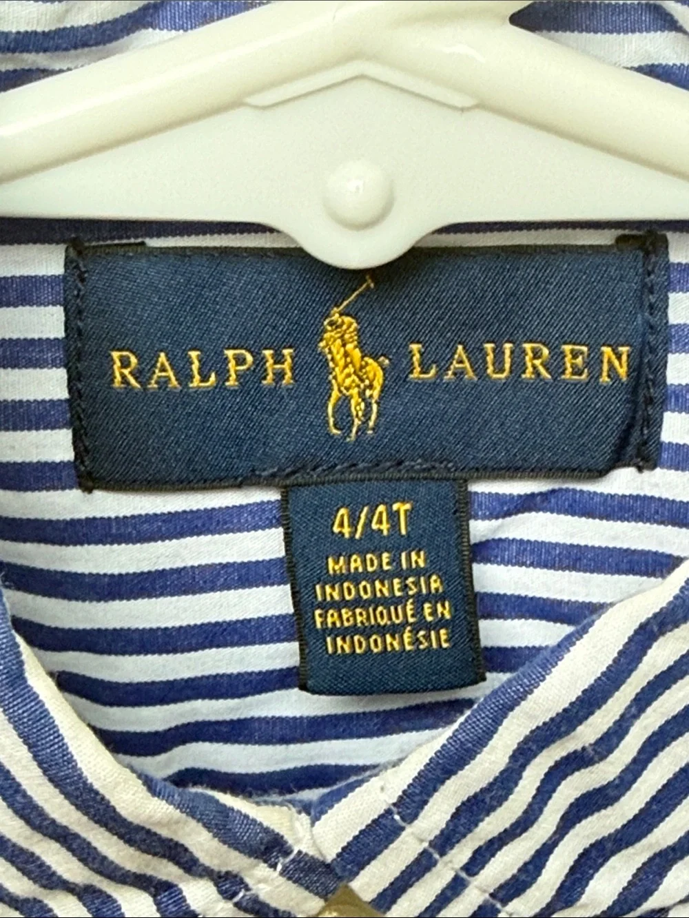 Boys Ralph Lauren Classic Stripe Button-Down Shirt - Blue/White size 4T
